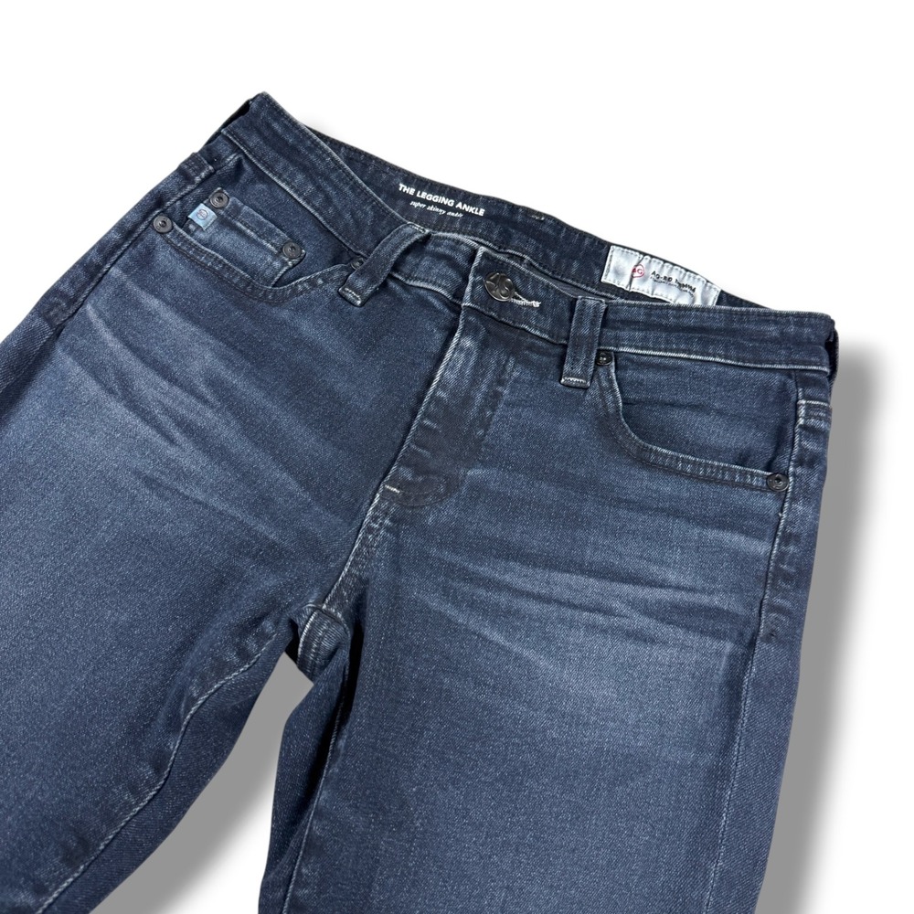 AG Adriano Goldschmied The Legging Ankle Super Skinny Jeans Dark Wash Raw Hem 26 - Picture 4 of 12